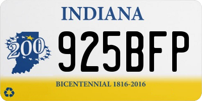 IN license plate 925BFP