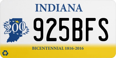 IN license plate 925BFS