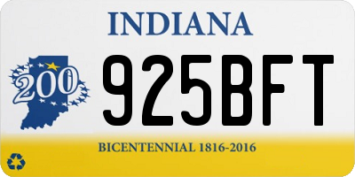 IN license plate 925BFT