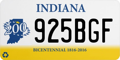 IN license plate 925BGF