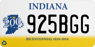 IN license plate 925BGG