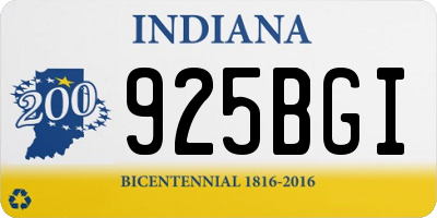 IN license plate 925BGI