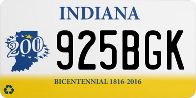 IN license plate 925BGK
