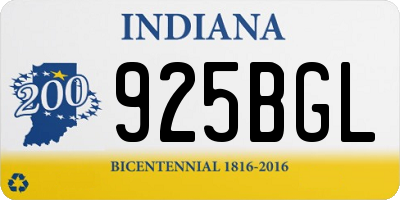 IN license plate 925BGL