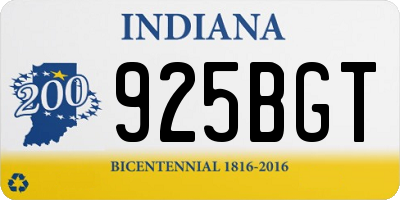 IN license plate 925BGT