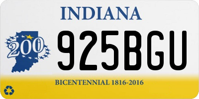 IN license plate 925BGU