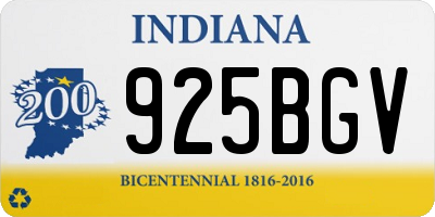 IN license plate 925BGV