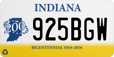 IN license plate 925BGW