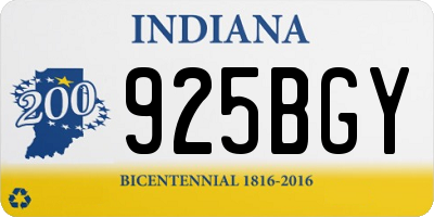 IN license plate 925BGY