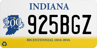 IN license plate 925BGZ