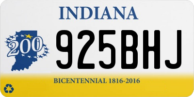 IN license plate 925BHJ