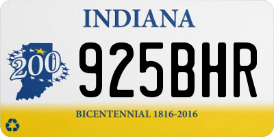 IN license plate 925BHR
