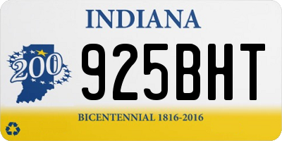 IN license plate 925BHT