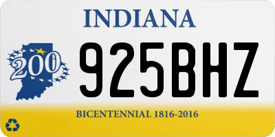 IN license plate 925BHZ