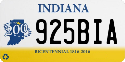 IN license plate 925BIA