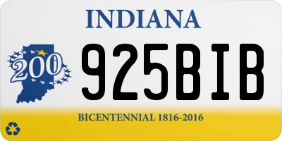 IN license plate 925BIB