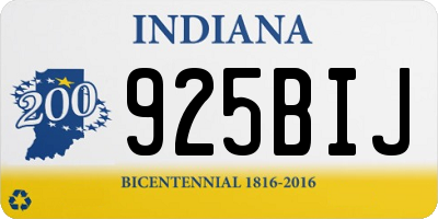 IN license plate 925BIJ
