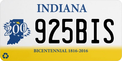 IN license plate 925BIS