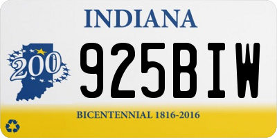 IN license plate 925BIW