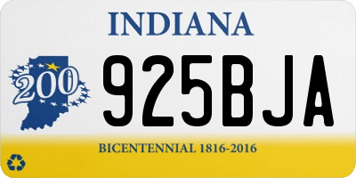 IN license plate 925BJA