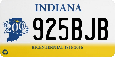 IN license plate 925BJB