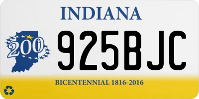 IN license plate 925BJC