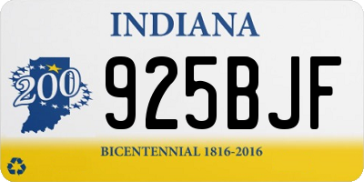 IN license plate 925BJF
