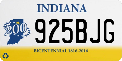 IN license plate 925BJG