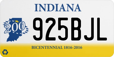 IN license plate 925BJL