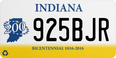 IN license plate 925BJR