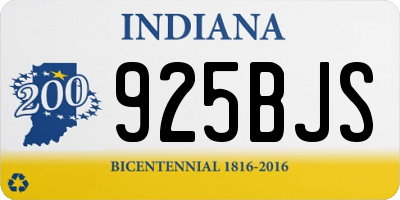 IN license plate 925BJS