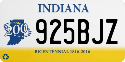 IN license plate 925BJZ