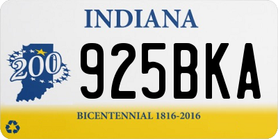 IN license plate 925BKA