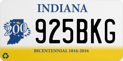 IN license plate 925BKG