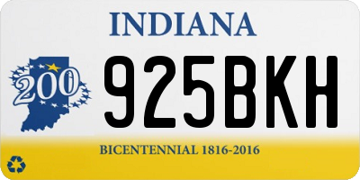 IN license plate 925BKH