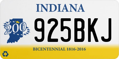IN license plate 925BKJ