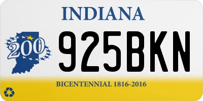 IN license plate 925BKN
