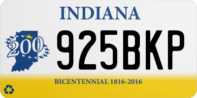 IN license plate 925BKP