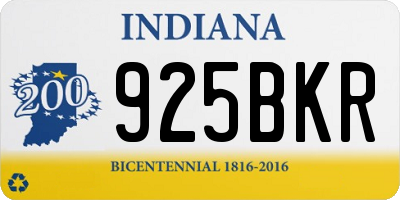 IN license plate 925BKR