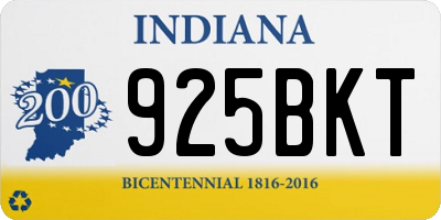 IN license plate 925BKT