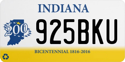 IN license plate 925BKU