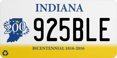 IN license plate 925BLE