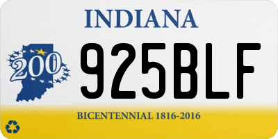 IN license plate 925BLF