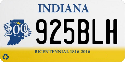 IN license plate 925BLH