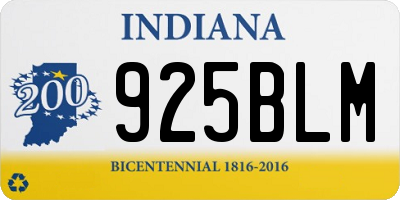 IN license plate 925BLM