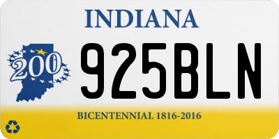 IN license plate 925BLN