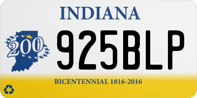 IN license plate 925BLP
