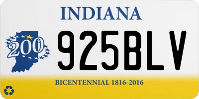 IN license plate 925BLV