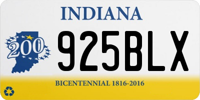 IN license plate 925BLX