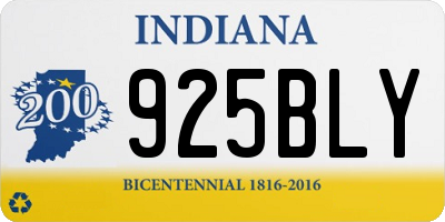 IN license plate 925BLY
